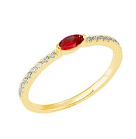 Anello Donna in Oro giallo Rubini+Diamanti AN-4024-16-RUBINO